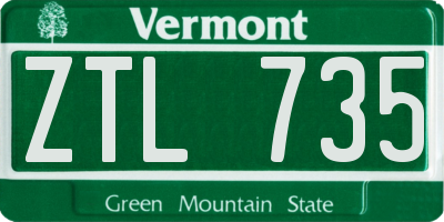 VT license plate ZTL735