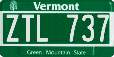 VT license plate ZTL737