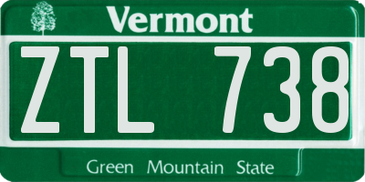 VT license plate ZTL738