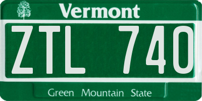 VT license plate ZTL740