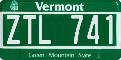 VT license plate ZTL741