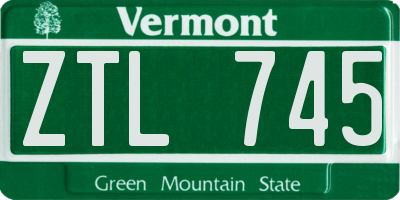VT license plate ZTL745