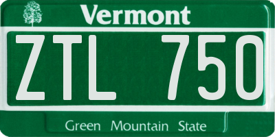 VT license plate ZTL750