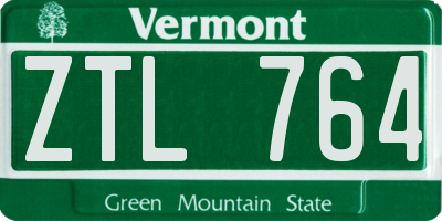 VT license plate ZTL764