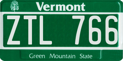 VT license plate ZTL766