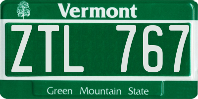 VT license plate ZTL767