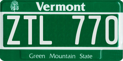 VT license plate ZTL770