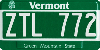 VT license plate ZTL772