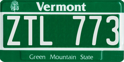 VT license plate ZTL773