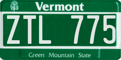 VT license plate ZTL775