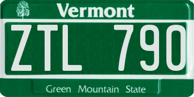 VT license plate ZTL790