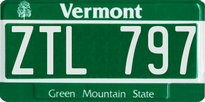 VT license plate ZTL797