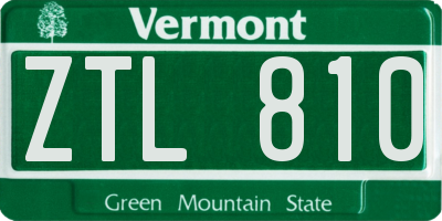VT license plate ZTL810