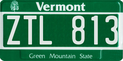 VT license plate ZTL813
