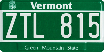 VT license plate ZTL815