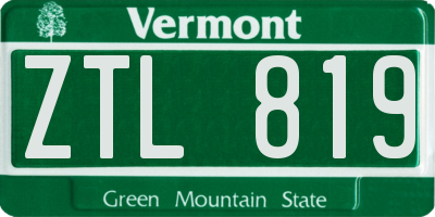 VT license plate ZTL819