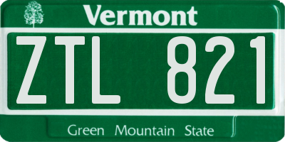 VT license plate ZTL821