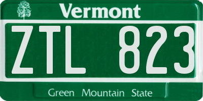 VT license plate ZTL823