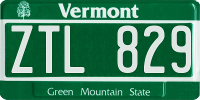 VT license plate ZTL829