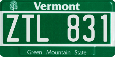 VT license plate ZTL831