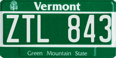 VT license plate ZTL843