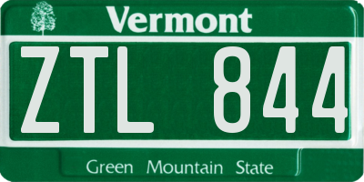 VT license plate ZTL844