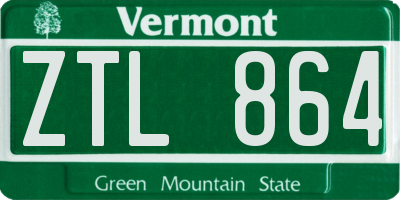VT license plate ZTL864