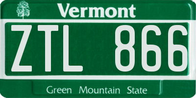 VT license plate ZTL866