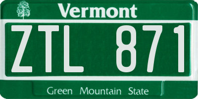 VT license plate ZTL871