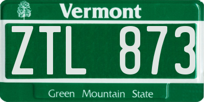 VT license plate ZTL873