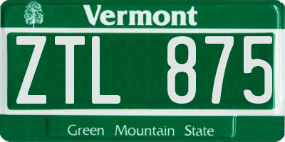 VT license plate ZTL875
