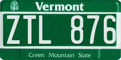 VT license plate ZTL876