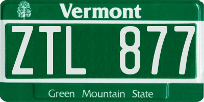 VT license plate ZTL877