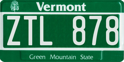 VT license plate ZTL878