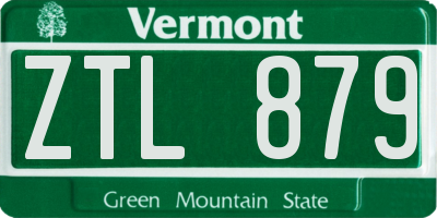 VT license plate ZTL879