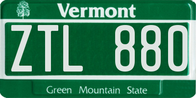 VT license plate ZTL880