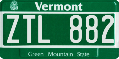 VT license plate ZTL882