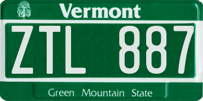 VT license plate ZTL887