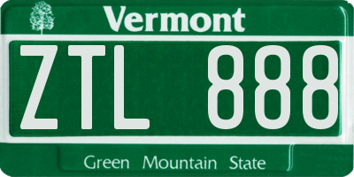 VT license plate ZTL888