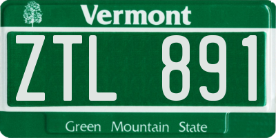 VT license plate ZTL891