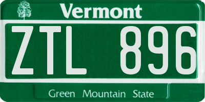 VT license plate ZTL896