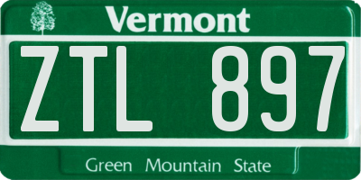 VT license plate ZTL897