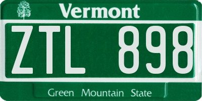 VT license plate ZTL898