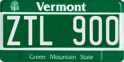VT license plate ZTL900