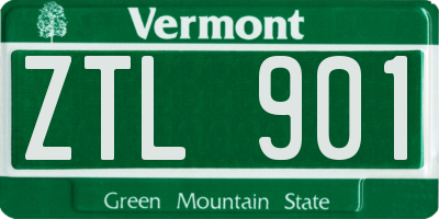 VT license plate ZTL901