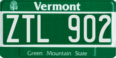 VT license plate ZTL902