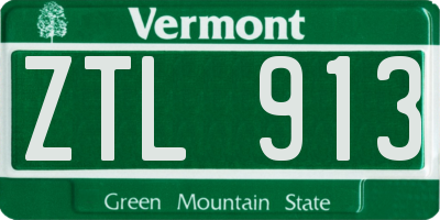 VT license plate ZTL913