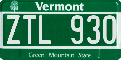 VT license plate ZTL930