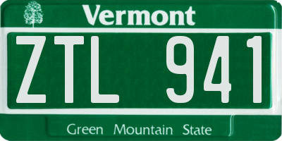 VT license plate ZTL941