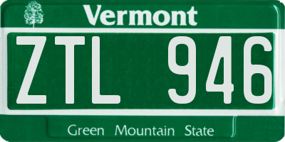 VT license plate ZTL946